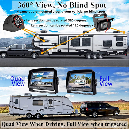 7-inch Monitor DVR + 1080P Side and Rear View Camera System for Trucks and RVs - Picture 2 of 11