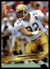 1993 Wild Card Coleman Rudolph Rookie New York Jets #114. rookie card picture