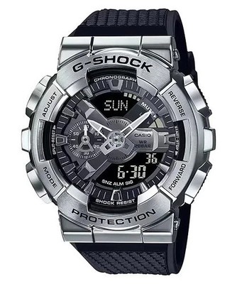 NEW Casio G-Shock METAL BEZEL SILVER Magnetic Resistant Mens Watch GM110-1A
