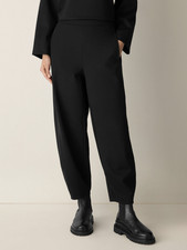 Eileen Fisher Women's Black Washable Flex Ponte Curved Lantern Pant Petite Sz PP