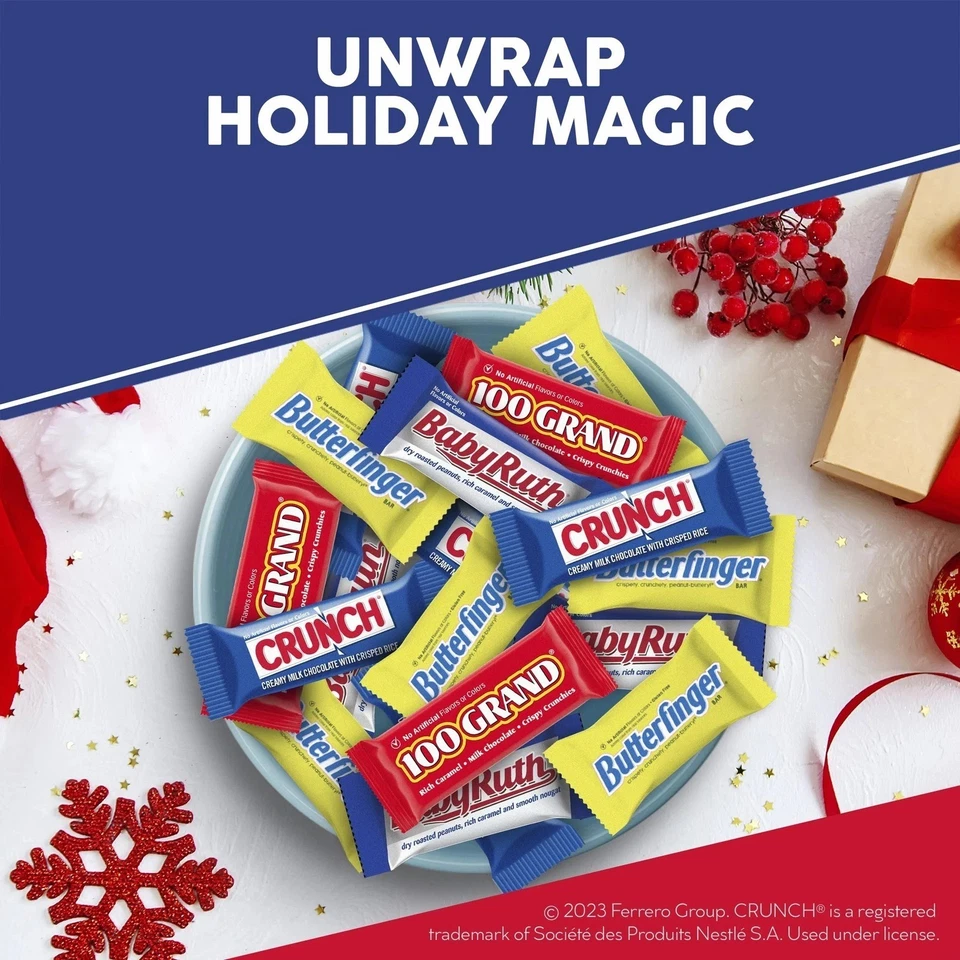 60 barras de caramelo de chocolate tamaño divertido surtido Butterfinger Crunch Baby Ruth... Foto 2 de 4