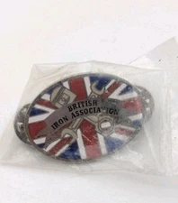 Vintage British Iron Association Enamel Pin 1980s Motorcycle Triumph BSA Exc