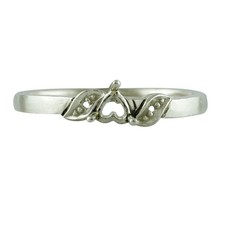 3.5MM Heart Shape Semi Mount Solitaire Women Promise Ring 925 Sterling Silver