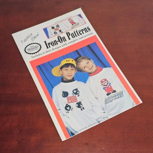 Rare 1990 vintage Nintendo Power NES Super Mario Bros Iron On Patterns NEW nos