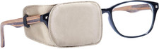 Silk Eye Patch for Adults Kids Glasses to Cover Either Eye Medium, Khaki 