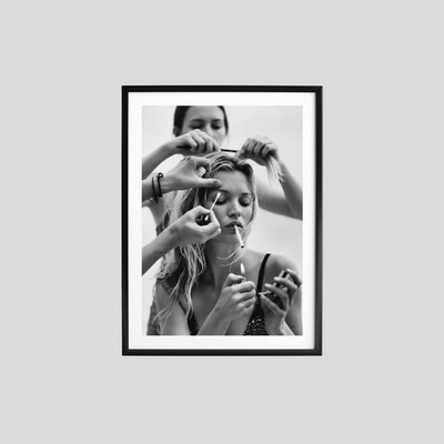 Kate Moss - Black & White Fashion Poster   Editorial Photography, Chic Wall Art