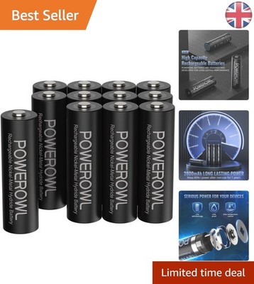12er Pack wiederaufladbare AA Batterien - 2800mAh NiMH, perfekt für Fernbedienungen