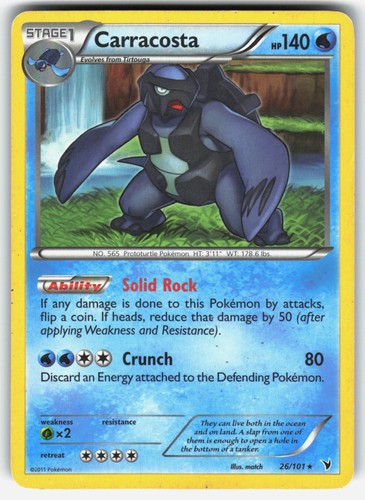 Carracosta 26/101 Noble Victories Pokemon Rare Moderately Played
