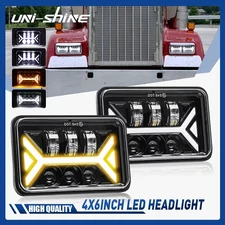 Brightest 2pcs 4x6" Led Headlights H4656 for Kenworth T400 T600A T800 W900 DOT