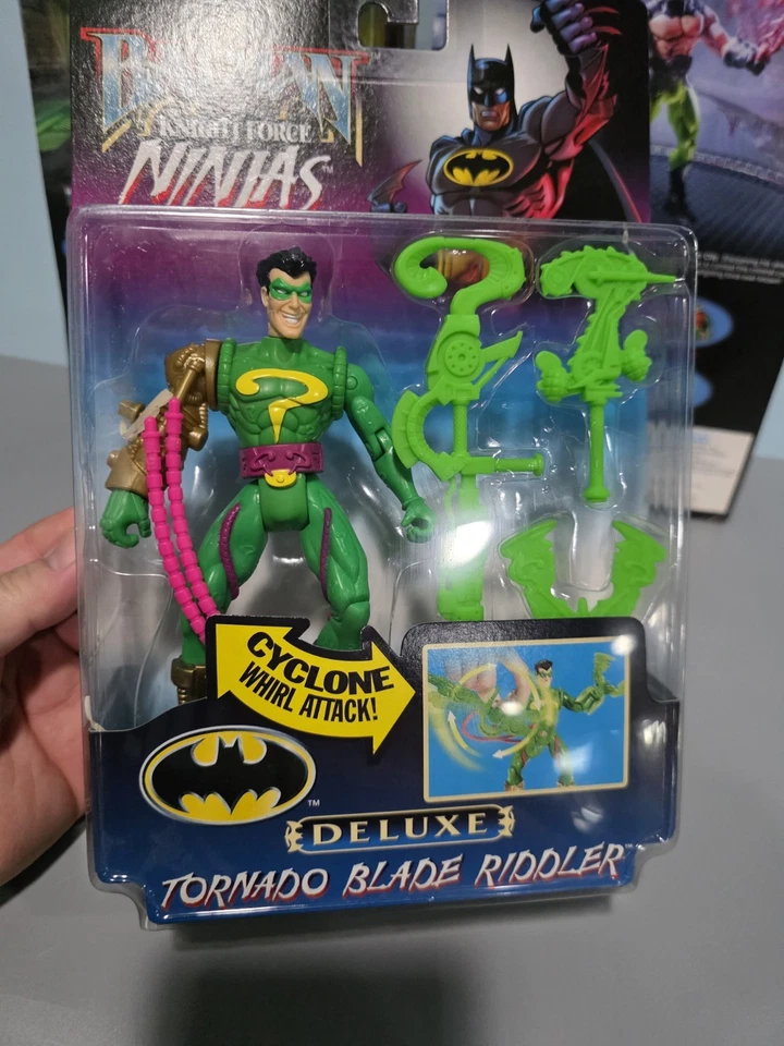LOT 3x Kenner Batman Knight Force Ninjas Arsenal Cape Fist Fury Batman & Riddler - Image 3 of 4