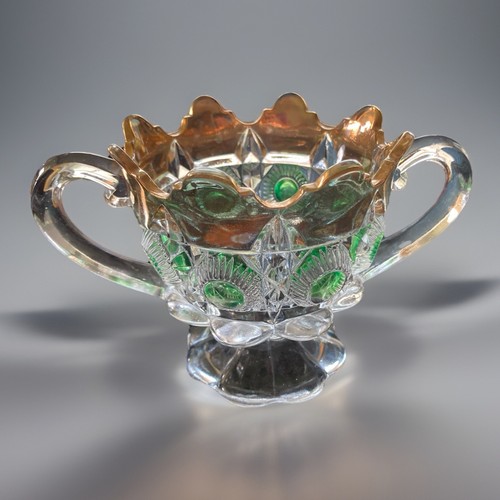 EAPG US Glass Co. Spooner/Open Sugar Newport 15117 Bullseye & Daisy c.1899-1909