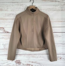 Spyder Women's Size M Medium Quarter Zip Active Sweatshirt Pullover Tan Cropped