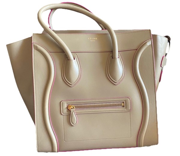 Celine luggage bag Pink Trim Beige