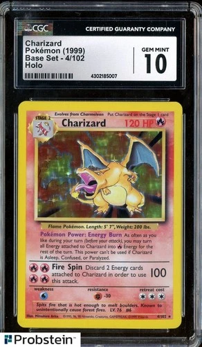 1999 Pokemon Base Set #4/102 Charizard Holo CGC 10 GEM MINT