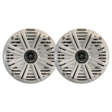 Kicker 6.5" 195 Watt Max Boat Audio Speakers Pair w/White Salt Water Grilles