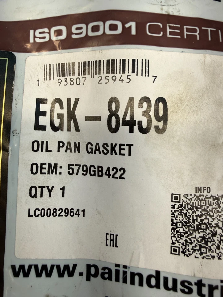 Junta de cárter de aceite PAI EGK-8439 579 GB422 para Mack E-7 E-Tech Foto 2 de 3