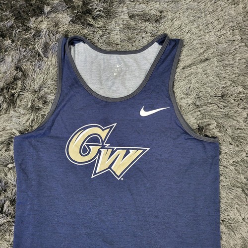 Nike Dri-Fit George Washington University Tank Top S Blue Colonials Swoosh Logo - Picture 8 of 14