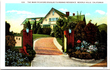 Postcard Beverly Hills California Mary Pickford Actress Home Posted 1945