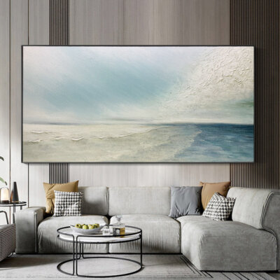 Sandy Beach Ocean Home Decor Living Room Kitchen Handmade Oil Paintings Canvas