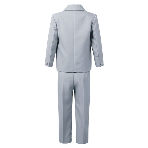 Boys Christening Pageant Outfits 5Pcs Jacket, Vest, Pants, and Tie Wedding Suits - Picture 12 of 47