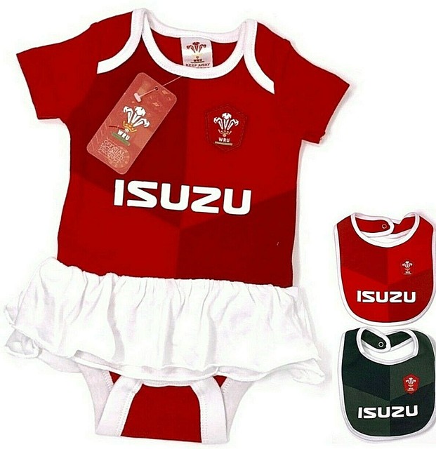 WALES WRU GIRLS RUGBY UNION KIT BABIES TUTU BODY SHORT SLEEVE BABY