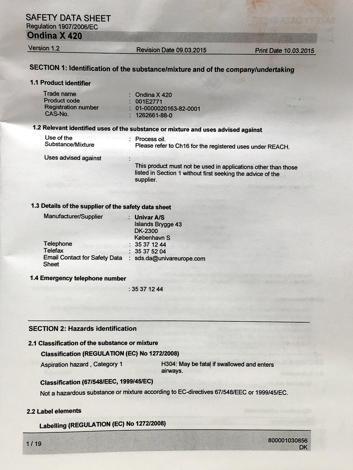Grundfos 96586753 Kit Oil Ondina X420 1L Shell Ondina 919 Code 001E1425 ...