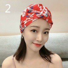 Ladies Floral Swimming Cap Turban Bathing Hat Adjustable Long Hair Sun New