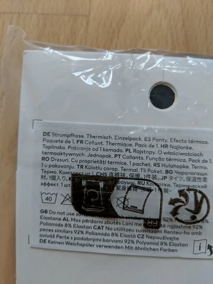 H&M Damen Tights Strumpfhosen Thermisch schwarz Größe M - Bild 4 von 4
