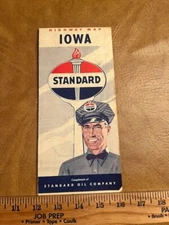 Vintage 1953 Standard Oil Company Iowa Road Map 1950's