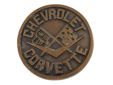 Vintage Chevrolet Corvette 1970's Solid Brass Belt Buckle 2 3/4"