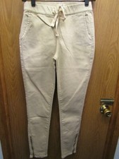 NWT WOMENS EASEL STRETCH WAIST STRAIGHT 5" LEG ZIP PUTTY PANTS SZ S INSEAM 28"