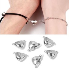 Love Heart Strong Magnetic Clasps Bracelets Necklace End Clasp Connectors 5Sets