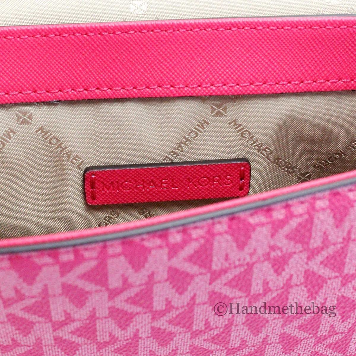 Michael Kors Jet Set Medium Electric Pink Convertible Pouchette 