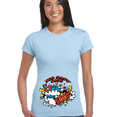 Großes Baby Bang! Damen Lustiges Schwangerschaft T-Shirt Neu Junge Mädchen Nicht - Bild 1 von 4