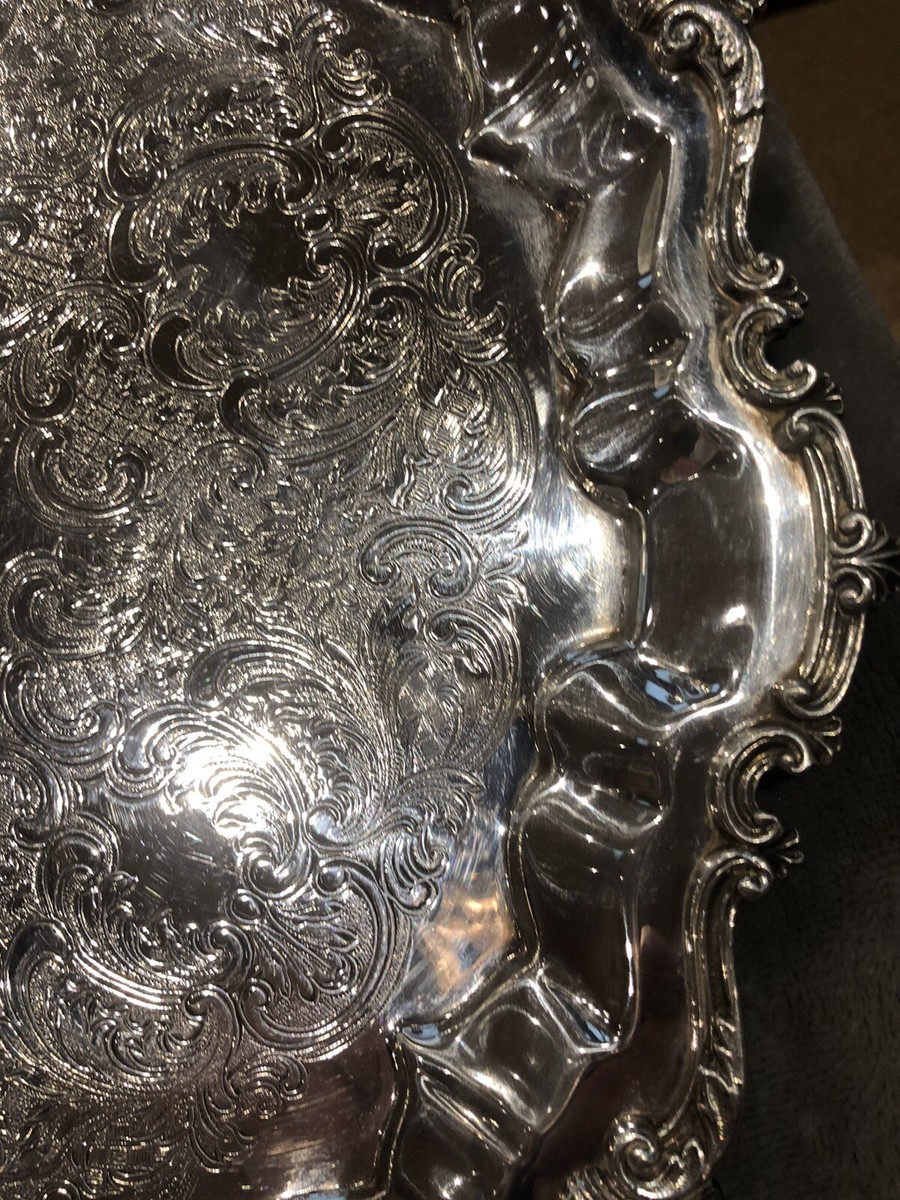 Vintage Friedman Silver Co Butlers Serving Tray Silver Plated