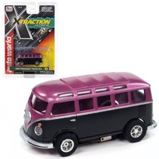 Auto World SC412-2P Xtraction 1965 VW Samba Bus Black/Purple HO Scale Slot Car