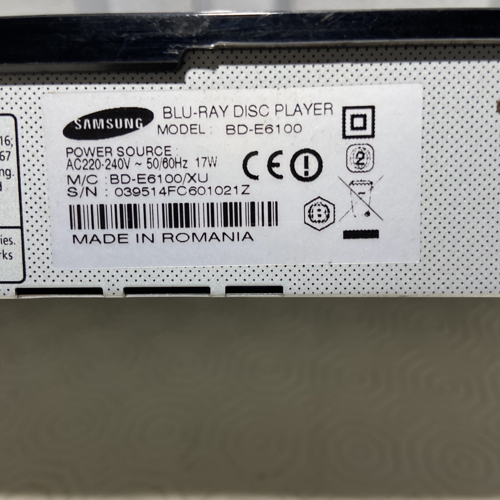 Samsung BDE6100 3D BluRay Player Black Tested Working 8806071905167 eBay