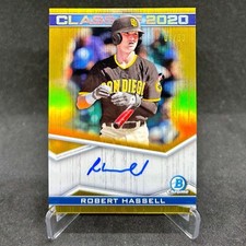 2020 Bowman Chrome Robert Hassell Class of Gold Refractor /50 Auto Autograph RC
