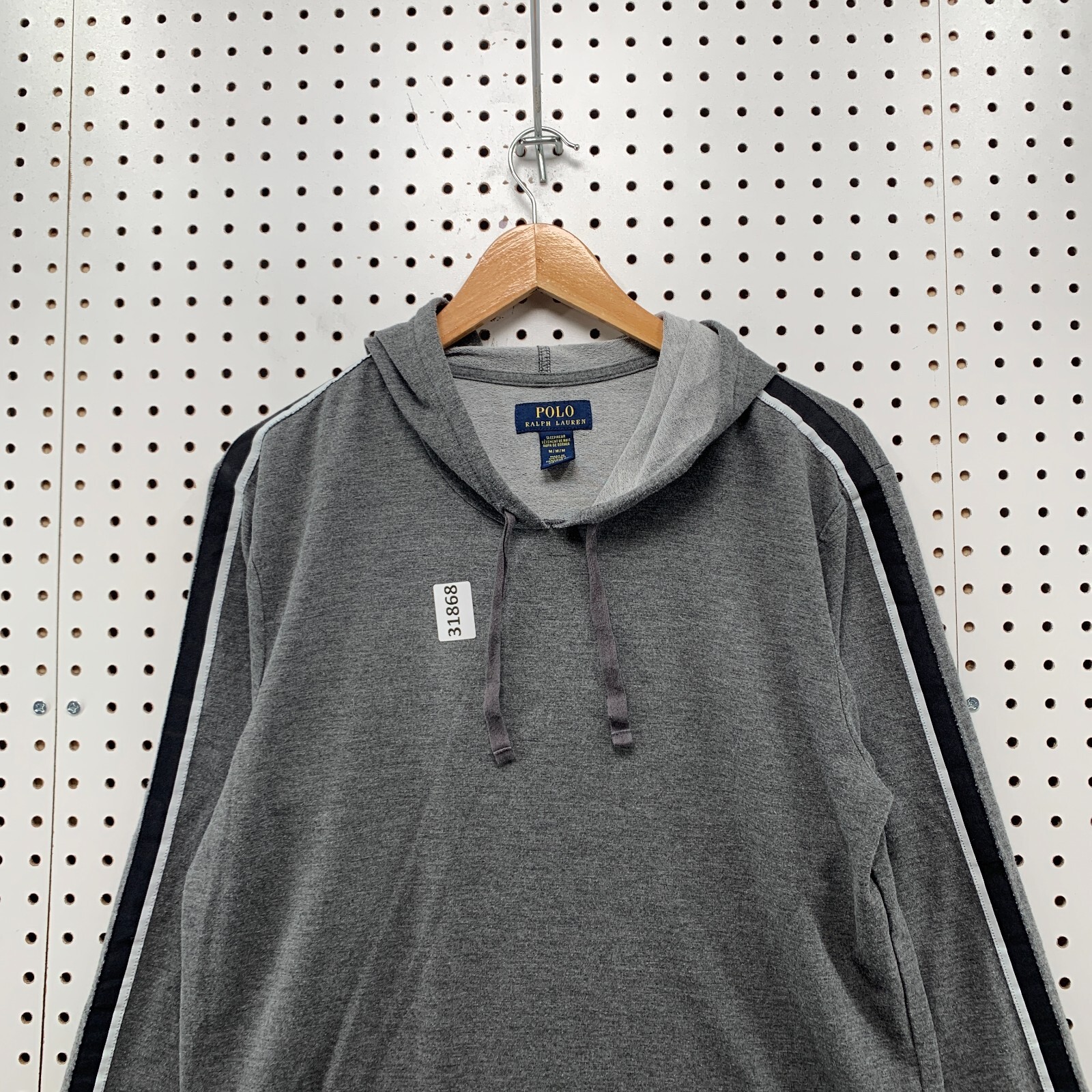 Polo Ralph Lauren Felpa con Cappuccio Grigia Uomo M Bianco Pony 21x27