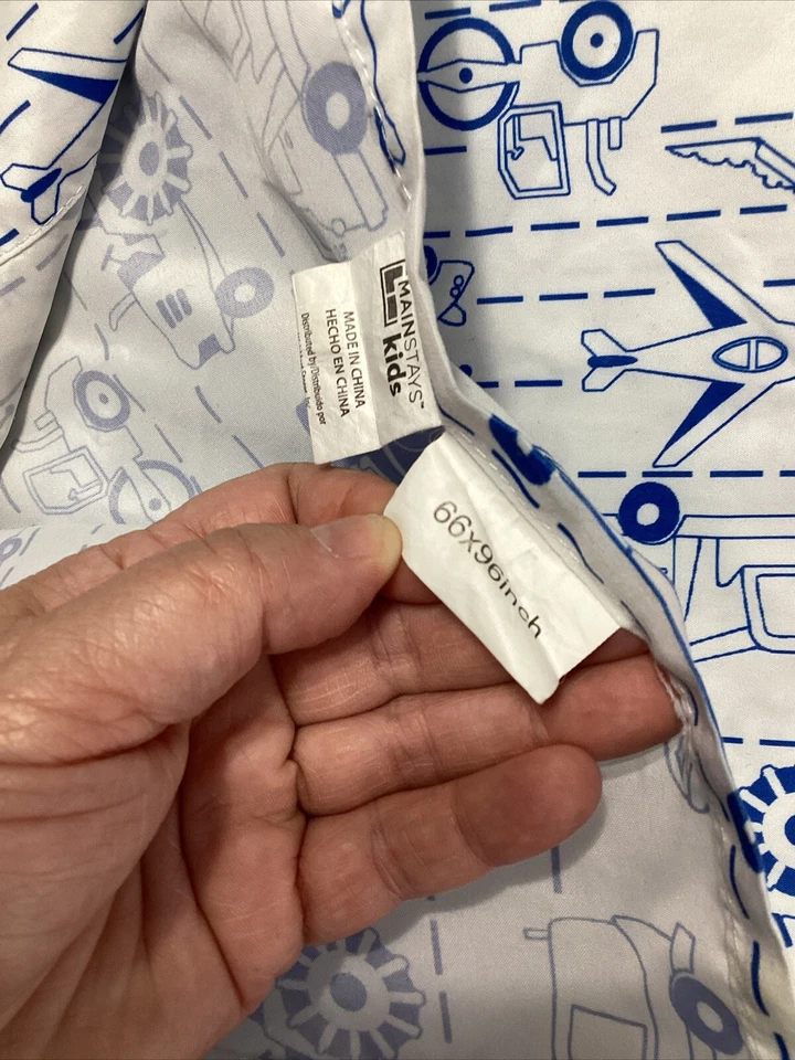 Juego de sábanas dobles todo tipo de tema de camión blanco azul de Mainstay Foto 4 de 4