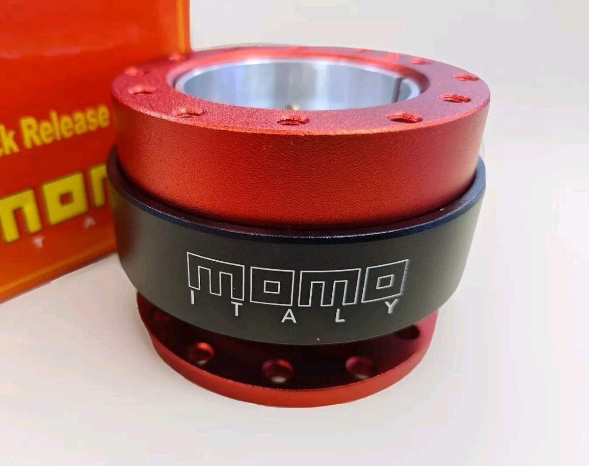 MOMO Quick Release Snap Off Steering Wheel Hub Kit- RED fits
