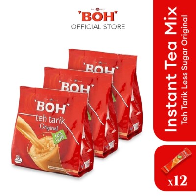 Boh TehTarik Less Sugar Original/ MALAYSIA Milk Tea (12 x 27g/324g)3 PACKS