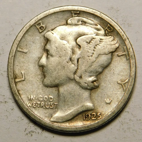 1925 P Mercury Dime F-VF  "Not Cleaned, Polished or Dipped-Actual Coin Pictured"