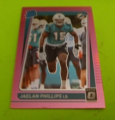 2021 Donruss OPTIC Football Jaelan Phillips Rated Rookie PINK Prizm RC #254 MINT