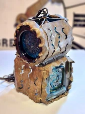 1970s Felipe Derflingher Feders Glass Brutalist Hanging Pendant Light SEE NOTES