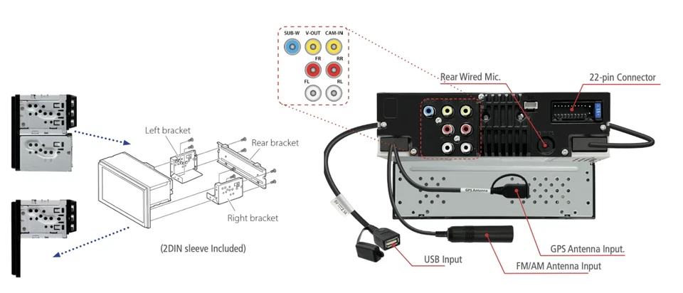 JVC KW-M593BT - 6.8” Wired CarPlay Android Auto Mirroring DAB+ Radio Stereo - Image 2 of 3