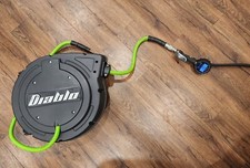 Diablo 3/8 in. x 50 ft. Enclosed Retractable Air Hose Reel W/ AstroAI Air Gauge