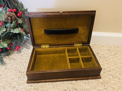 Vintage Apex®️ Japan Jewelry Box, Ribbed & Felted Top + Bottom