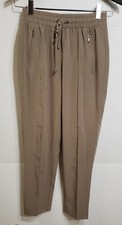 SOHO APPAREL WOMEN'S ELASTIC WAIST DRESS PANT TROUSER BROWN PS