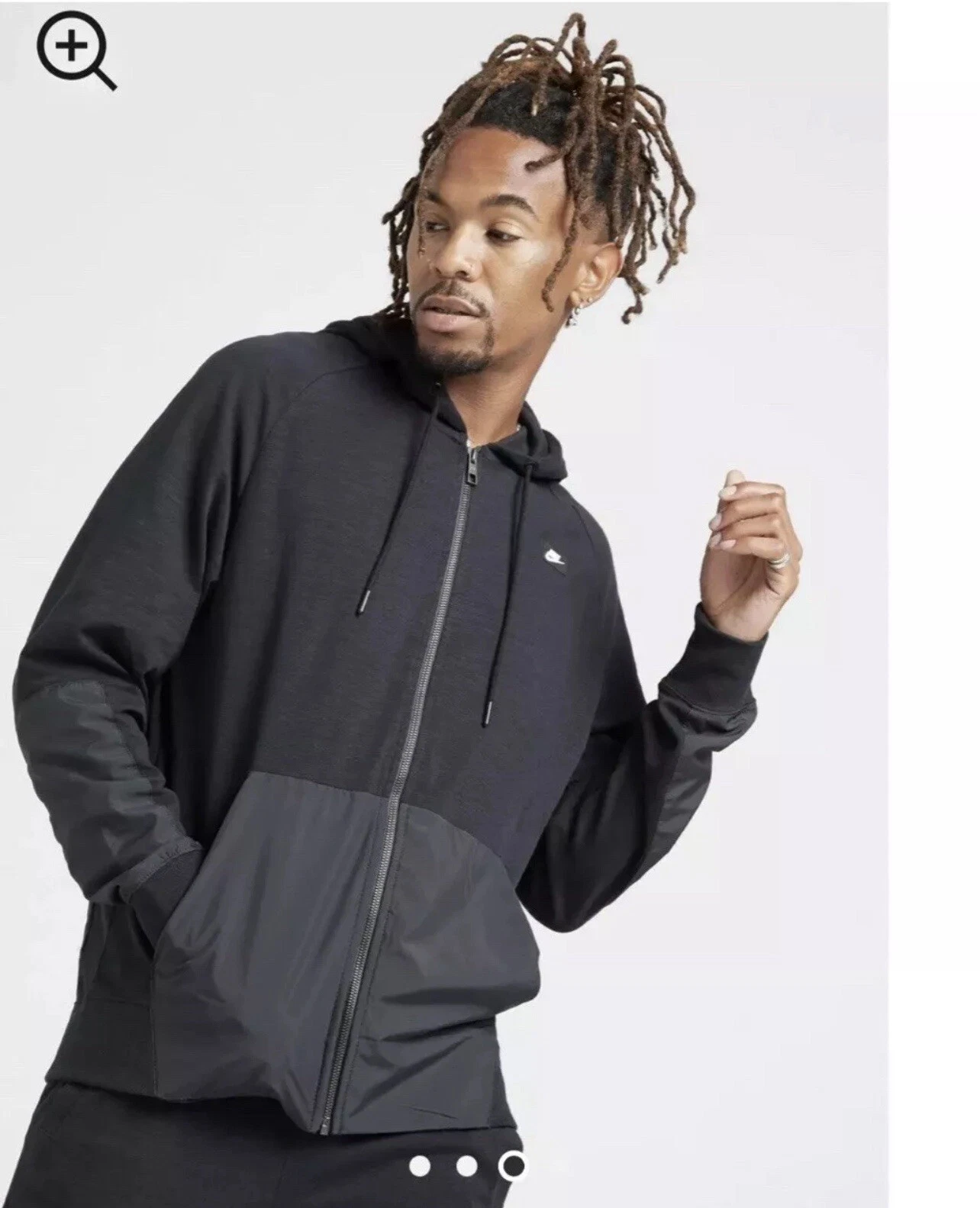 Nike Modern Lightweight Full Zipped Hoodie Large Black CI9584 011 Pockets